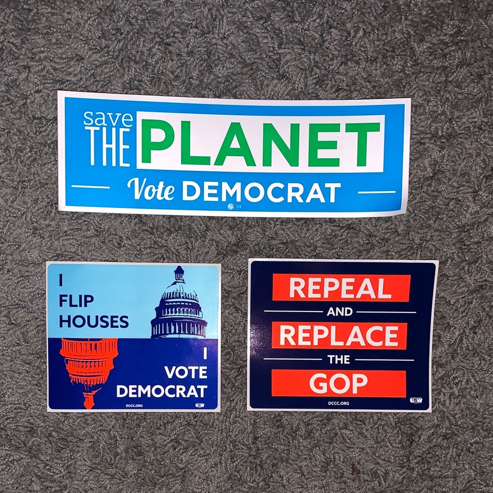 Political Sticker Set. Pro-Democrat anti-Republican. - Picture 2 of 8